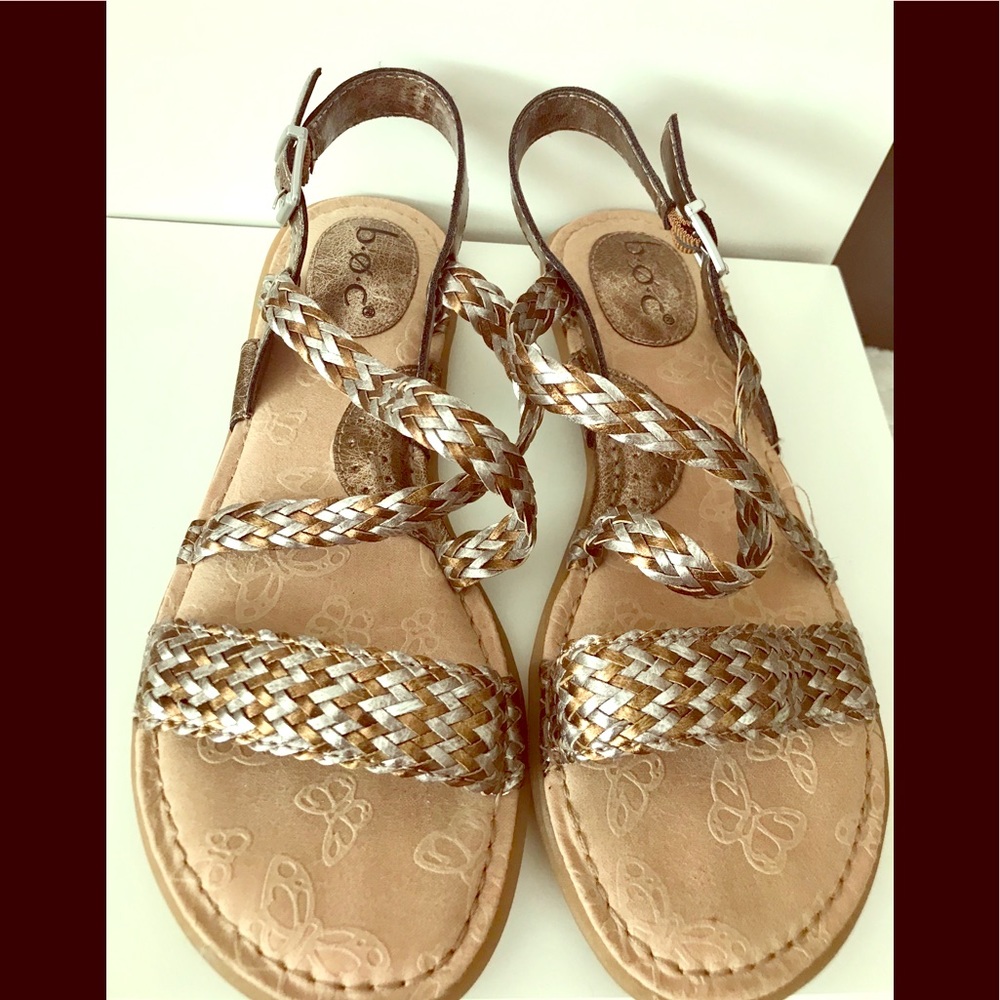 B.O.C. By Born Metallic Sandals. Like New!